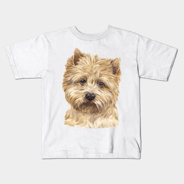 Cairn Terrier Watercolor Art Kids T-Shirt by doglovershirts